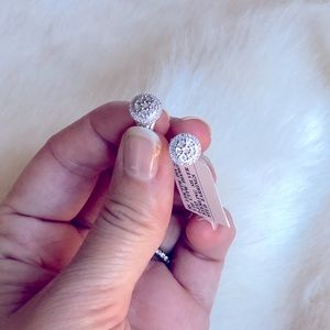 Earrings Diamond Ear Stud Sterling Silver